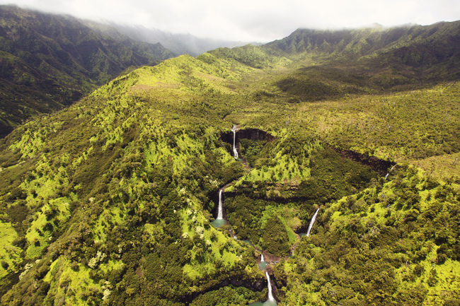 Kauai Waterfalls, Kauai, Hawaii.