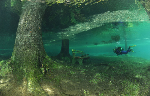 By summer, it's a lake about 40 feet deep!