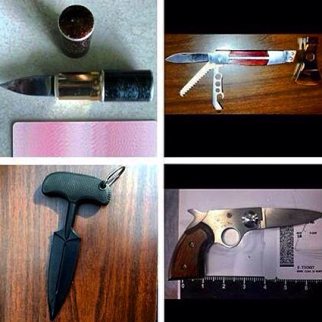 12. Lipstick knife, hatchet knife, push dagger, and a gun knife. Yowza.