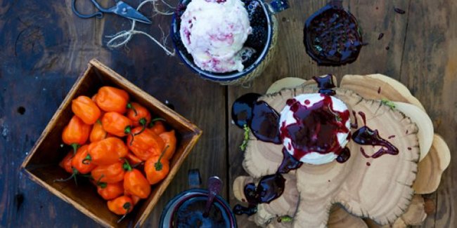 Goat Cheese with Marionberries and Habanero from <a href="https://saltandstraw.com/" target="_blank">Salt & Straw</a> in Portland, OR.