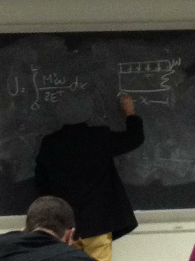 2.) A professor wearing a blackboard colored hat.