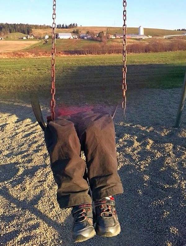 12.) Warning: swings can make body parts disappear.