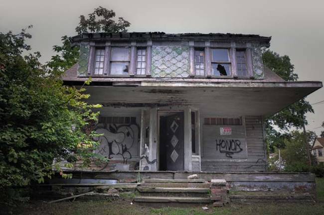(East Cleveland, Ohio) - An abandoned house where Serial killer Anthony Sowell hid victims' bodies. The house is now demolished, but locals crossing the street refused to walk on the sidewalk directly in front of the house, saying the home made noises.