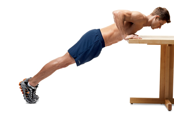 5.) Desk Push Up - Chest, Triceps, Core