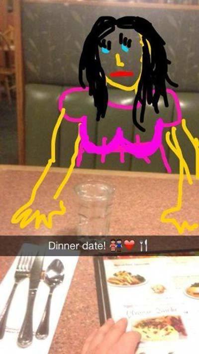 18. This hot date doesn't even seem that interested in being there.