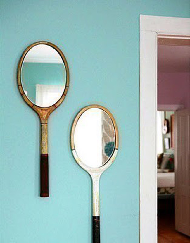 5.) Old rackets also make great mirror frames.