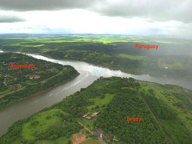 Argentina, Paraguay, and Brazil