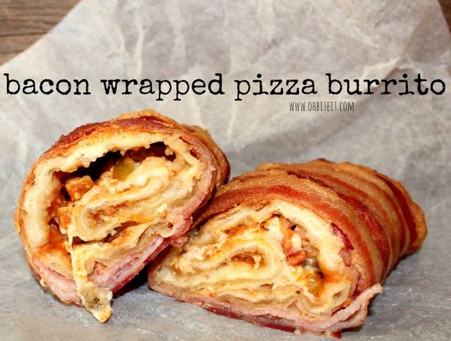 <a href="https://www.ohbiteit.com/2014/10/bacon-wrapped-pizza-burrito.html" target="_blank">Bacon-Wrapped Pizza Burrito</a>