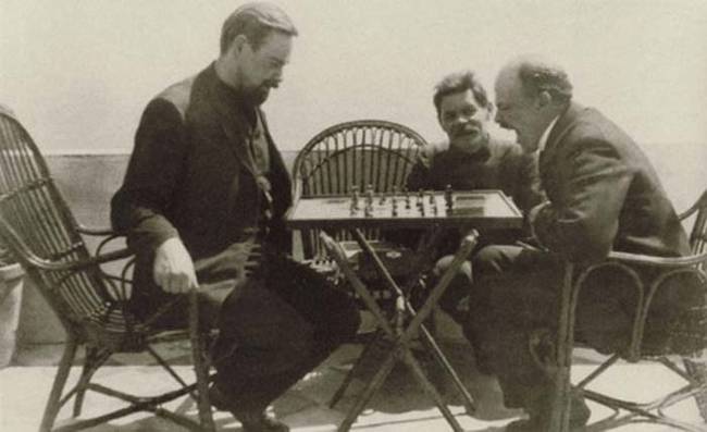 4.) Vladimir Lenin, founder of the Soviet Union, playing a game of chess in 1908.