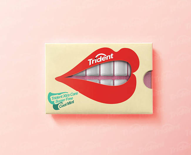 This clever gum packaging gives the consumer a smile, which is always refreshing .