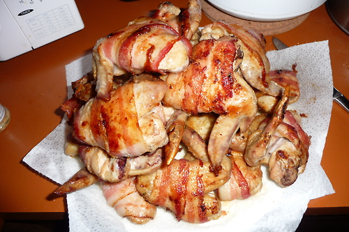 7.) Bacon Wrapped Chicken Wings