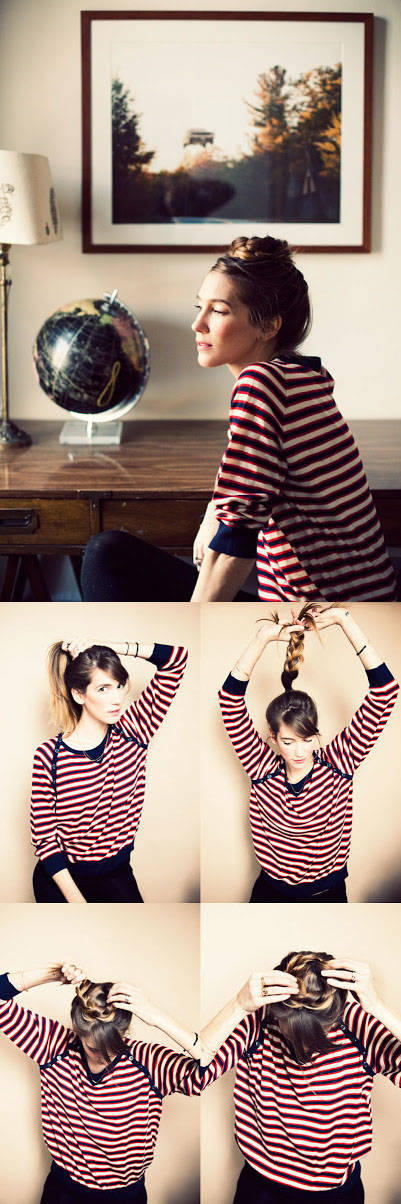 9.) Braided Top Bun