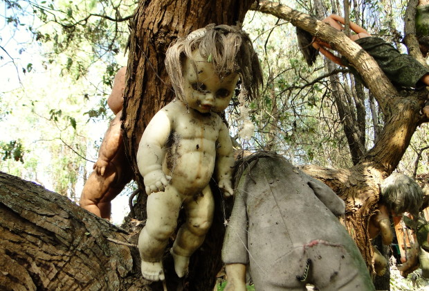 5.) "Doll Island" (Xochimilco, Mexico) - When the landowner felt that his homestead was being haunted by a young girl who drowned on his property, he decorated the island with dolls to try and appease her spirit.