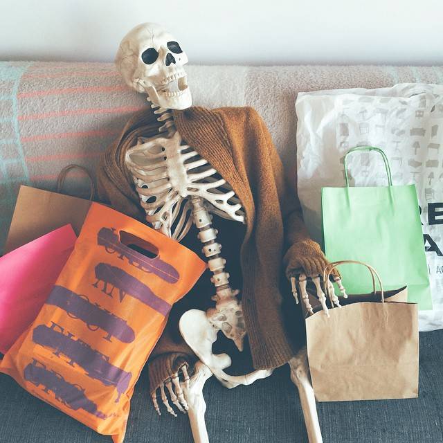 "Shopped 'til I dropped #dead"