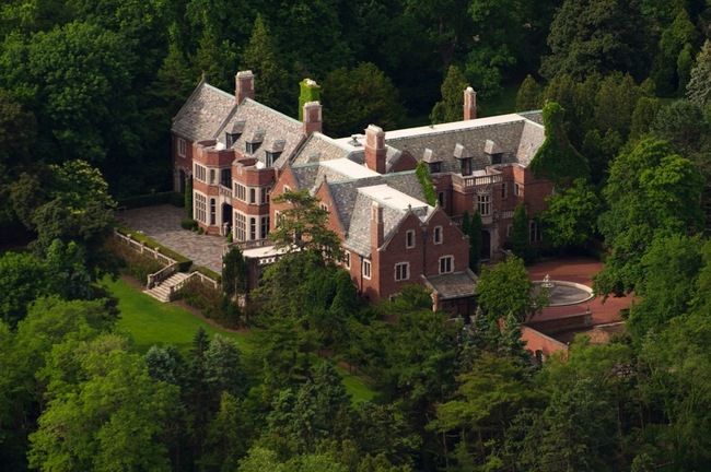 The Schweppe Estate is priced at a paltry $12,000,000 but its real selling point is that Charles Scweppe killed himself here and there is a mysterious "ghost window" that for unknown reasons remains clean. The ghosts probably keep it that way so they can see your shining faces on open house day!