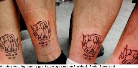 There is even a weird group of pyromaniac pranksters who get matching tattoos whenever they burn the goat.