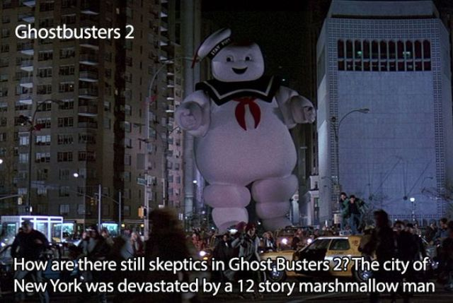 NYC evidently saw an influx of transplants between the Stay Puft Incident and the sequel.