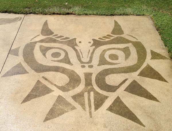 "If you attempt this, make sure you keep the nozzle at least 6"-8" away from the ground. I definitely accidentally etched most of Majora's Mask into our backyard concrete slab. I'm not mad, but as long as the parents don't notice, I won't notice."