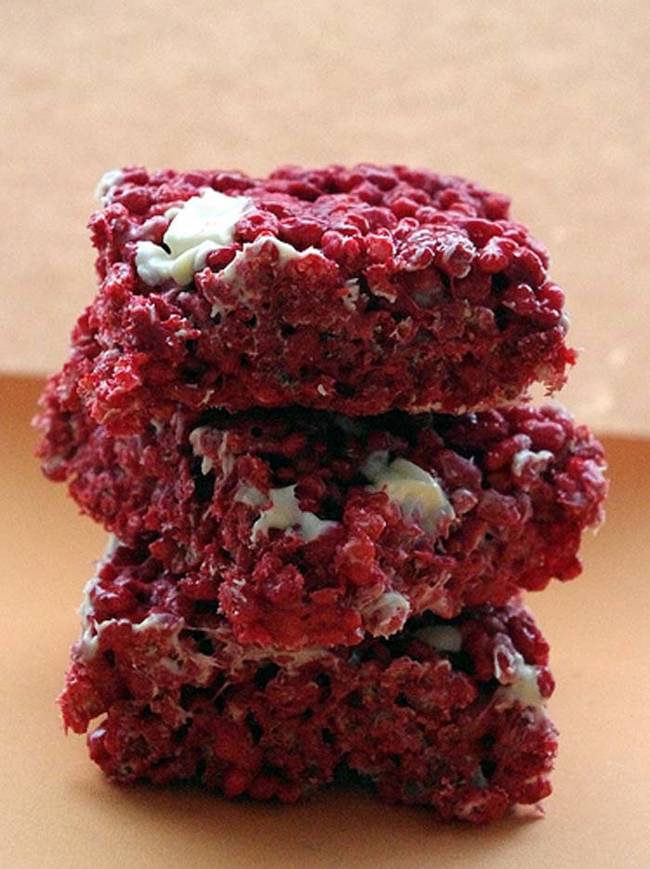 Red Velvet Rice Crispy Treats