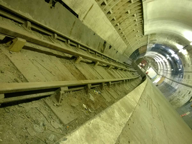 The Empty Tracks Into Aldwych Station.