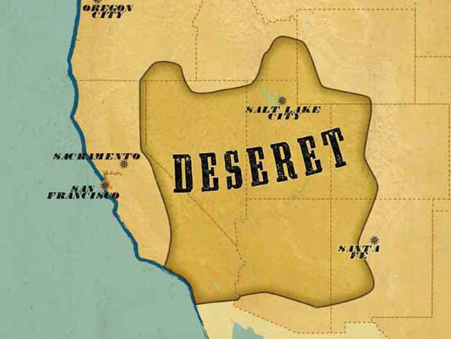 4.) 'Deseret' is a proposed state that looks annoyingly like its named simply 'Desert' which would actually make sense given its location. This was a territory sought after by the Mormons who eventually got Utah instead.