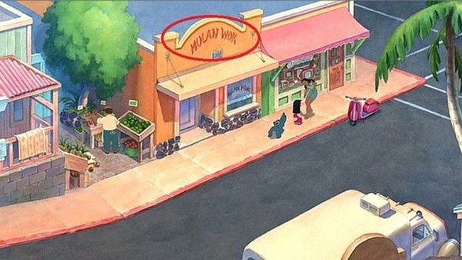 17.) There's a Mulan restaurant in Lilo & Stitch.