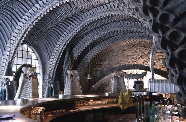 H.R. Giger Museum BaR: H.R. Giger was a Swiss artist who did the visual effects on several huge blockbuster Hollywood films. This bar was designed as a homage to his singular style.