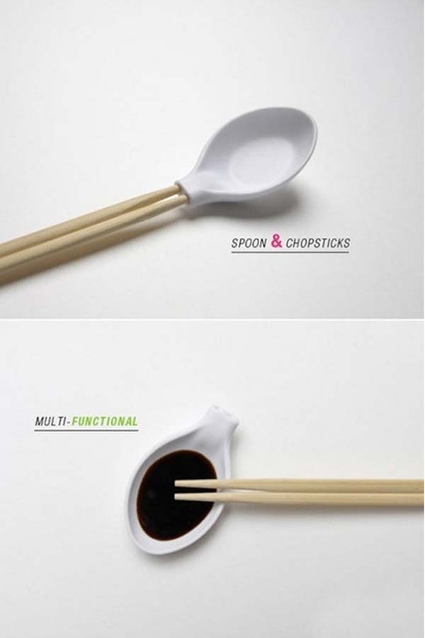 20.) Spoon & chopsticks can be used in various ways... and they are all genius.