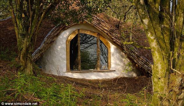 Dale estimates it took about 1,000-1,500 man hours to complete the Hobbit house.