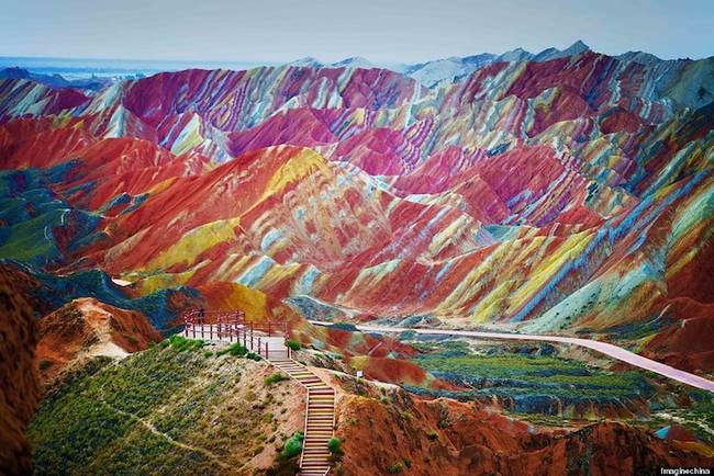 2.) Rainbow Mountains, Gansu Province, China