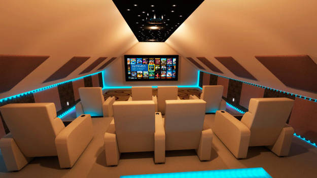 In the future, we will all have epic home theaters like this one.