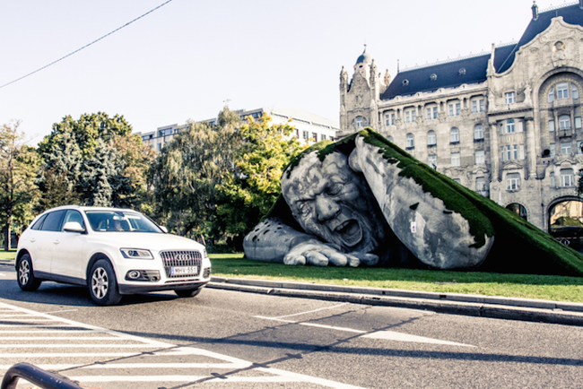 The passing car gives an idea of the sheer scale of this installation.