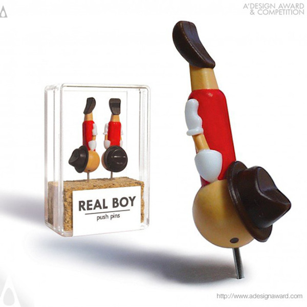 15.) Real Boy Push Pins