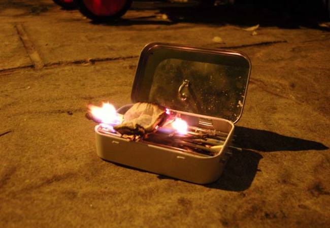 Grill up the world's tiniest steaks with a pocket barbecue.