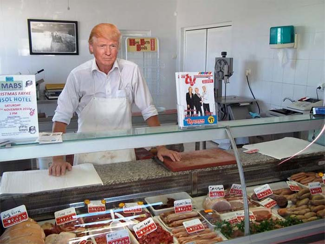 1.) Donald Trump as a butcher. Net worth: $4.1 billion.