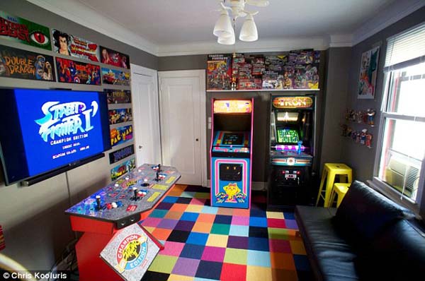 After his bedroom's video game renovation was finished, so was she.