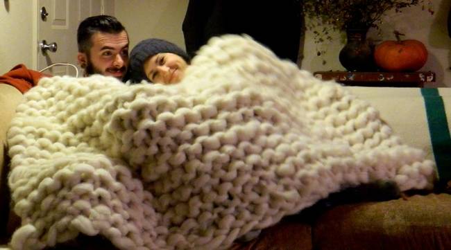 But all the time and effort paid off, and this beautiful monster of a blanket did just what it was intended to - keep everyone warm!