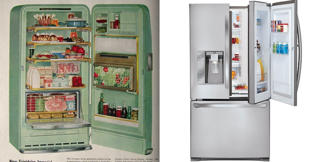 5.) An oddly colored Frigidaire VS a new, stainless steel GE.