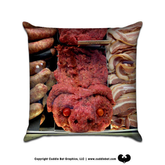 11.) Pig Meat Deli Sculpture Pillow - $35