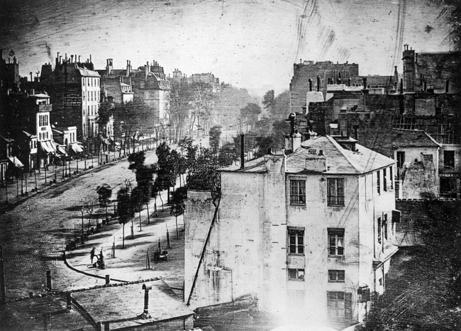 2.) Boulevard du Temple, a daguerreotype taken by Louis Daguerre.