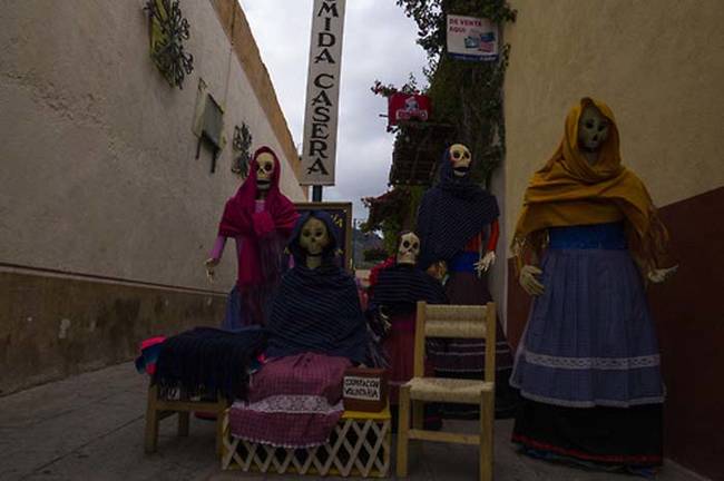 Across Mexico during the Day of the Dead, displays like this are commonplace.