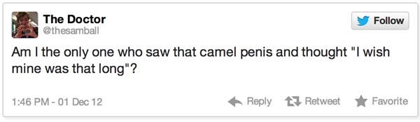 9.) Leave the camel penises for the camels.