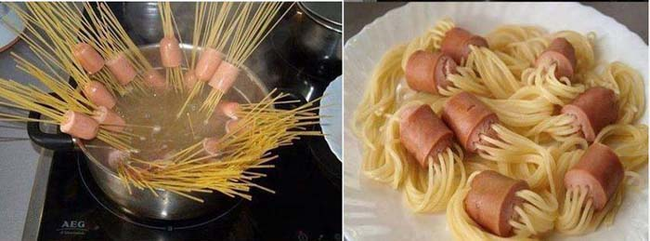 21.) If you have the patience to skewer hot dogs with noodles, you're going to be in for a really good time.