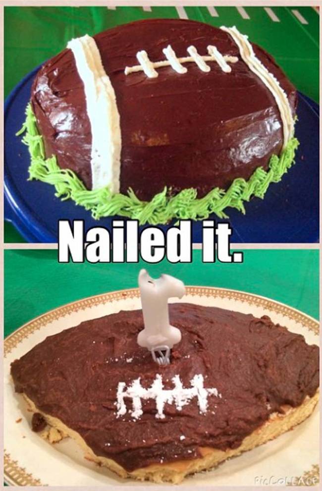 17.) This cake is definitely NOT a touchdown.