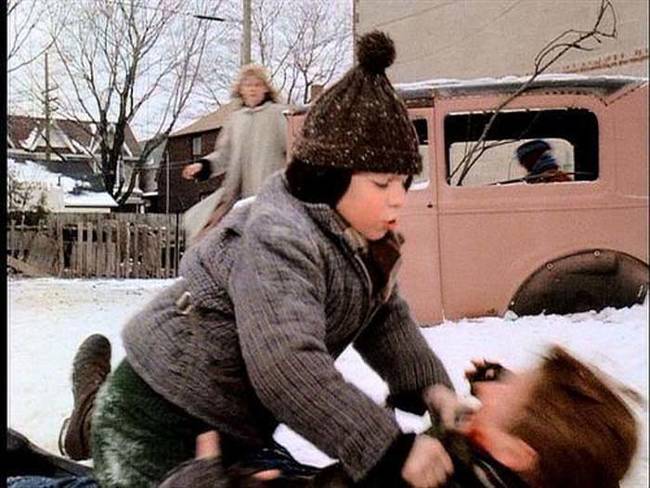 According to actor Peter Billingsley (the actor playing Ralphie), every angry, mumbled word in his fight with Farkas was scripted.