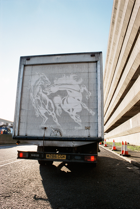 Where's the driver's "Honk if you like the two awesome horses on the back of my truck!" bumper sticker?