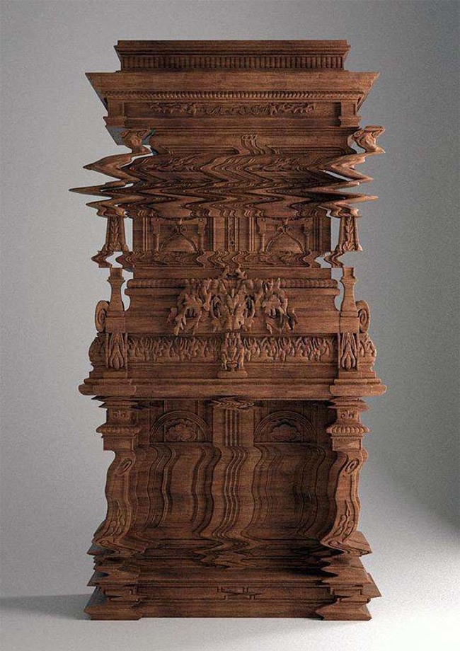 24.) A cabinet carved to look like it was a glitch.