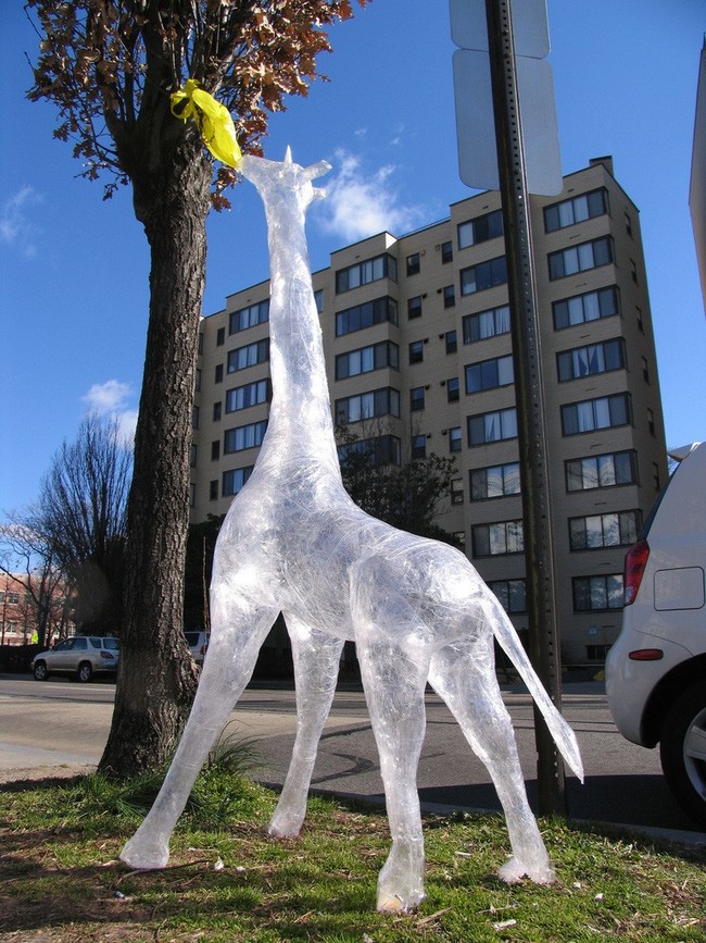 Ice giraffe is completing his community service.