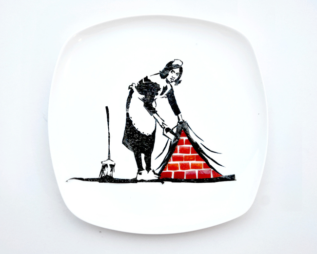 "Banksy on my Plate!" Day 13, made from nori and apple.