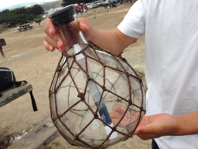 This bottle washed on the beach while some friends were soaking in the sun.